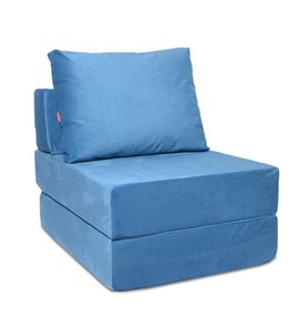 Бескаркасное кресло Окта, велюр синий в Сарапуле