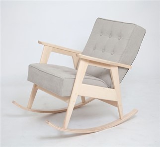 Кресло-качалка Ретро (беленый дуб / 02 - светло-серый) в Сарапуле