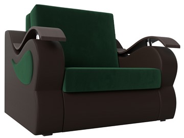 Раскладное кресло Меркурий (60), Зеленый\Коричневый (Велюр\Экокожа) в Глазове