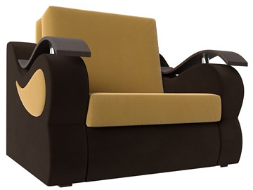 Кресло-кровать Меркурий (60), Желтый\коричневый (Микровельвет\Экокожа) в Ижевске