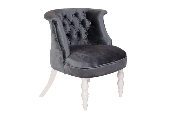 Кресло Бархат (серый бархат/белая эмаль) в Ижевске - изображение