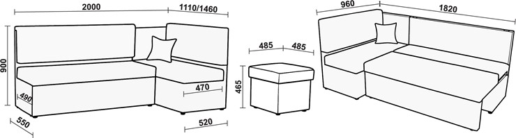 Кухонный угловой диван Нео КМ 3 с механизмом 2000*1110 в Глазове - изображение 20