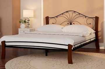 Кровать в спальню Фортуна 4 Лайт, 1600, черный/махагон в Сарапуле
