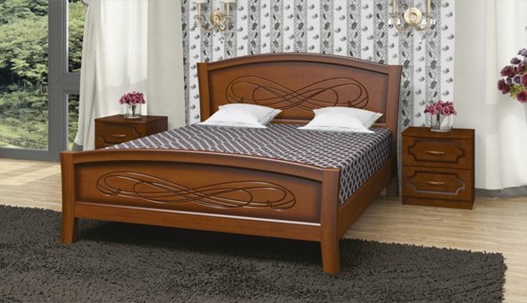 Полуторная кровать Карина-16 (Орех) 140х200 в Сарапуле - изображение