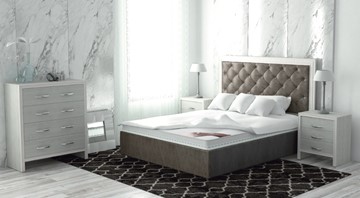 Кровать с механизмом 2-спальная Сарма Манхэттен 160х200 (с коробом), высота спинки - 140 см в Сарапуле