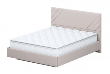 Двуспальная кровать №2 (универсальная 1,6х2,0) серия №2, белый/бежевый ткань/лайн бежевый ткань в Сарапуле