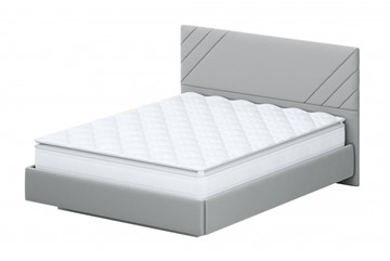 Кровать 2-х спальная №2 (универсальная 1,6х2,0) серия №2, белый/серый ткань/лайн серый ткань в Сарапуле