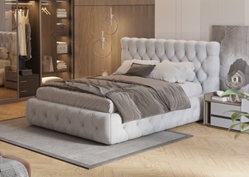 Двуспальная кровать Castello 180х200, Флок (Бентлей Светло-серый) в Сарапуле