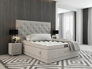 Двуспальная кровать Classic Compact/Basement 180х200, Флок (Велсофт Серый) в Глазове