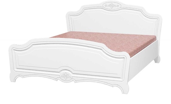 Кровать в спальню Лотос (Лак-Белый Жемчуг) 160х200 в Сарапуле - изображение