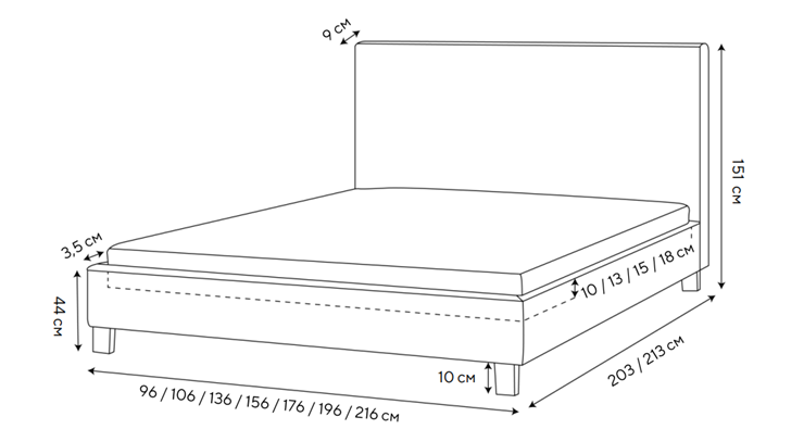 Кровать 2-спальная Rhomby 160х200, Рогожка (Тетра Бежевый) в Сарапуле - изображение 1