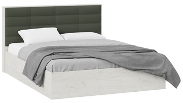 Кровать двуспальная с подъемным механизмом Агата тип 1 (Дуб крафт белый, Велюр Серый) в Сарапуле