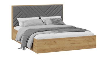 Спальная кровать с подъемным механизмом Хилтон Тип 1 без заглушины (Дуб Крафт золотойВелюр Серый) в Сарапуле