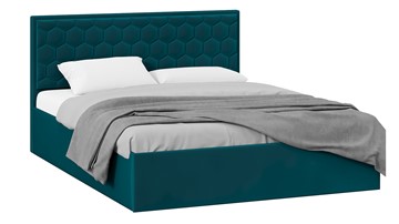 Кровать двуспальная с подъемным механизмом Порто (Велюр Confetti Izumrud) без заглушины в Сарапуле