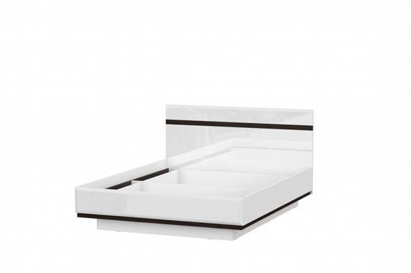 Кровать в спальню Соло универсальная 1,6х2,0, белый/белый глянец/венге в Сарапуле - изображение