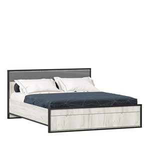 Кровать в спальню Техно 1600 (С основанием) Дуб крафт белый/Серый шифер 678.140 в Сарапуле