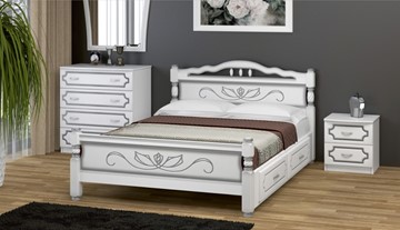 Кровать с выкатными ящиками Карина-5 (Белый Жемчуг) 120х200 в Сарапуле