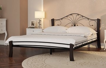 Спальная кровать Фортуна 4 Лайт, 1400, черный/шоколад в Сарапуле