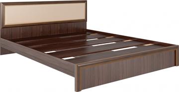 Кровать спальная Беатрис М09 с мягким изголовьем (Орех Гепланкт) в Глазове