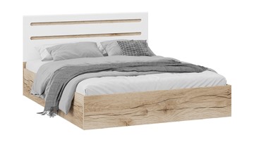 2-спальная кровать с подъемным механизмом Фьюжн ТД-260.01.04 (Дуб Делано, Белый глянец) в Ижевске