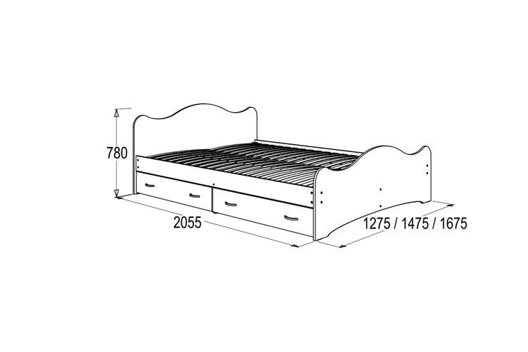 Кровать односпальная 6 с ящиками, 90х200 Млечный дуб с основанием в Глазове - изображение 1