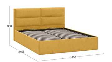 Кровать с подъемным механизмом Глосс Тип 1 (Микровелюр Wellmart Yellow) в Сарапуле - предосмотр 1