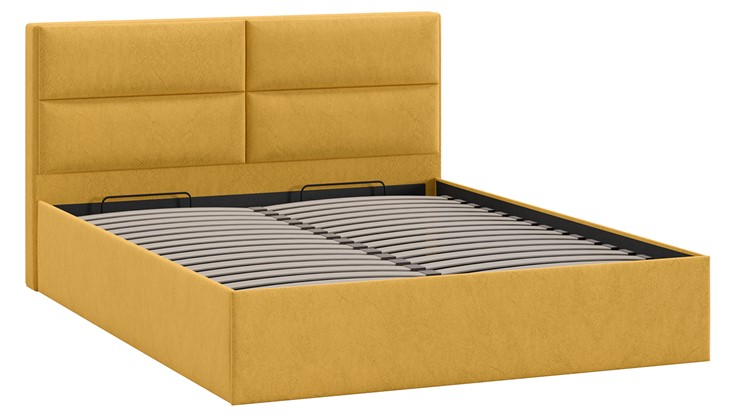 Кровать с подъемным механизмом Глосс Тип 1 (Микровелюр Wellmart Yellow) в Сарапуле - изображение 2