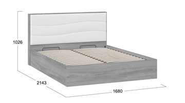 Кровать с подъемным механизмом Миранда тип 1 (Дуб Гамильтон/Белый глянец) в Сарапуле - предосмотр 1