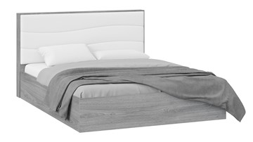 Кровать с мягким изголовьем Миранда тип 1 (Дуб Гамильтон/Белый глянец) в Сарапуле