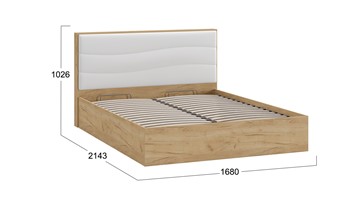 Двуспальная кровать с механизмом Миранда тип 1 (Дуб крафт золотой/Белый глянец) в Сарапуле - предосмотр 1