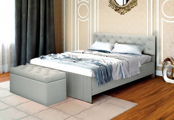Кровать с мягким изголовьем Анита с ортопедическим основанием 160*200 в Сарапуле - изображение