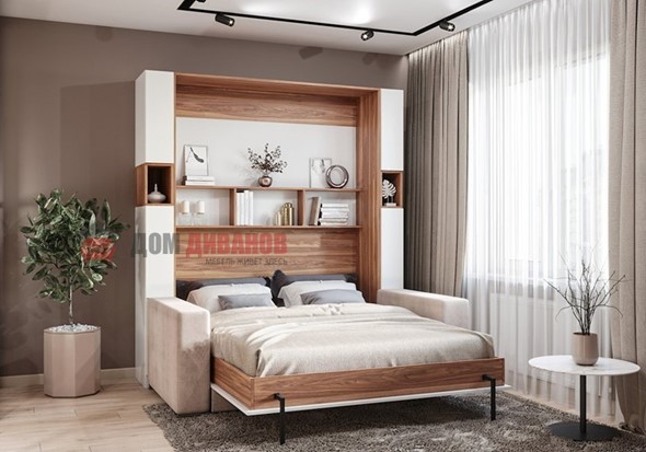 Кровать-шкаф с диваном Добрава, 1400х2000 в Сарапуле - изображение