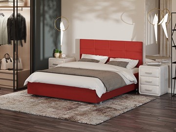 Спальная кровать Neo 160х200, Велюр (Forest 13 Красный) в Сарапуле