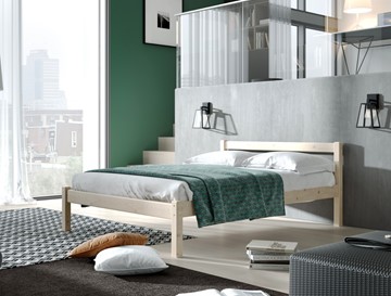 Спальная кровать Мебельград Рино с опорными брусками 160х200 массив сосны, без покрытия в Глазове