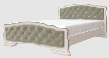 Спальная кровать Карина-10 (Дуб Молочный, светлая обивка) 140х200 в Сарапуле