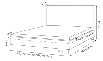 Кровать 1.5-спальная Lino 140х200, Велюр (Monopoly Прованский синий (792)) в Глазове - предосмотр 1