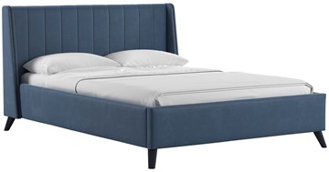 Кровать Мелисса 140, арт. Тори 83 велюр (серо-синий) + кроватное дно в Сарапуле