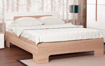 Кровать 1.5-спальная Некст, 1200х2000 с металлическим ортопедическим осн., на ножках, цвет дуб сонома/белый в Сарапуле