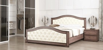 Спальная кровать СВ-Стиль Стиль 1, 160х200, кожзам, с основанием в Сарапуле