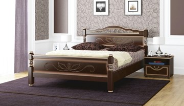 Кровать 2-спальная Карина-5 (Орех Темный) 160х200 в Сарапуле