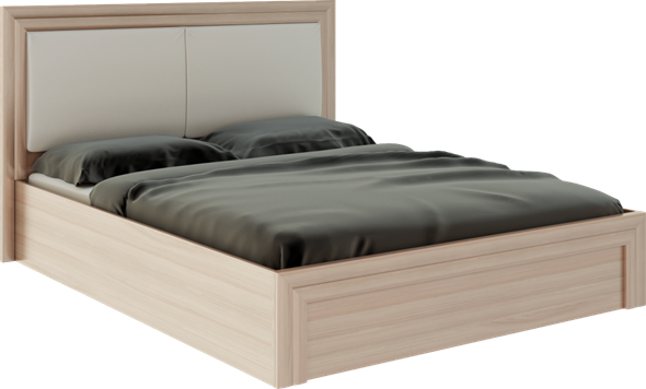 Двуспальная кровать с механизмом Глэдис М32 (Шимо светлый/Белый текстурный) в Глазове - изображение