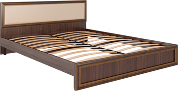 Спальная кровать Беатрис М10 с мягким изголовьем (Орех Гепланкт) в Глазове