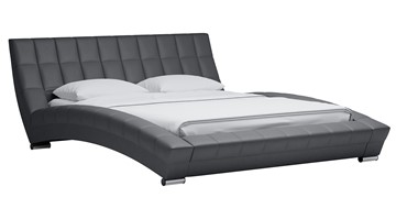 Кровать Оливия 160 арт. Марика 485 к/з (серый) с основанием в Сарапуле