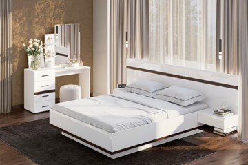 Модульная спальня Соло, белый/белый глянец/венге в Сарапуле