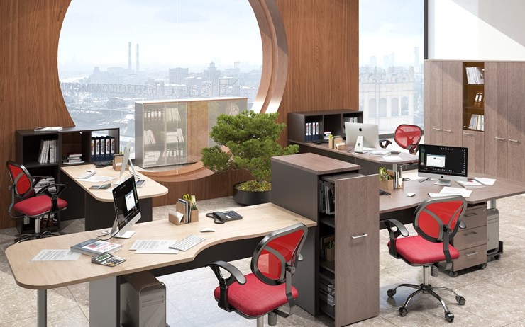 Офисный комплект мебели Xten в опенспэйс для четырех сотрудников в Сарапуле - изображение 5