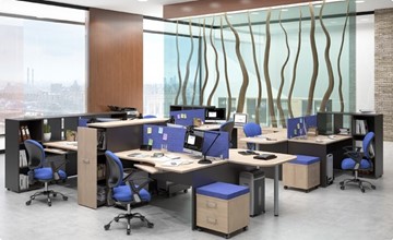 Офисный комплект мебели Xten в опенспэйс для четырех сотрудников в Сарапуле - предосмотр 6