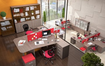 Офисный комплект мебели Xten в опенспэйс для четырех сотрудников в Сарапуле - предосмотр 3