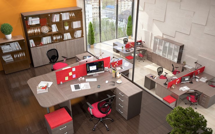 Офисный комплект мебели Xten в опенспэйс для четырех сотрудников в Сарапуле - изображение 3