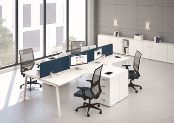 Офисный комплект мебели А4 (металлокаркас TRE) белый премиум / металлокаркас белый в Глазове