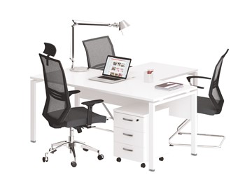 Офисный набор мебели А4 (металлокаркас UNO) белый премиум / металлокаркас белый в Глазове